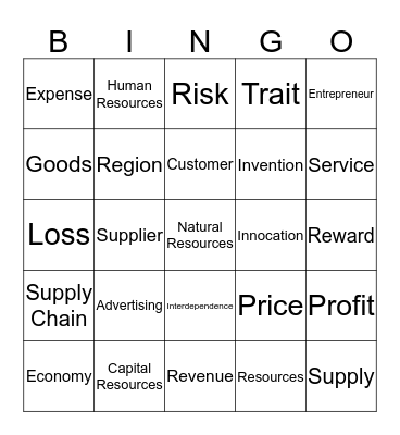 Entrepreneur Bingo Card