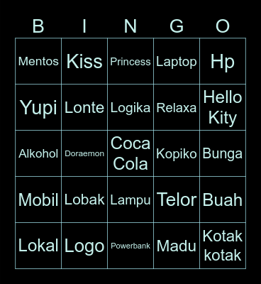 Jongwon Bingo Card