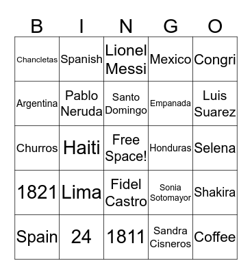 Bingo Card