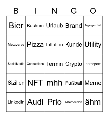 Townhall Bingo Card