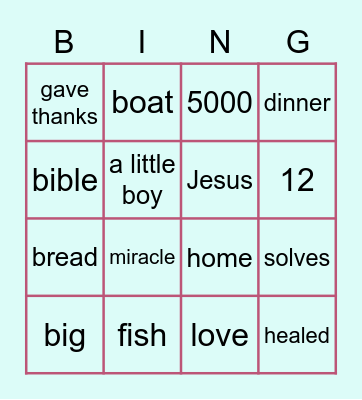Jesus feeds the 5000 Bingo Card