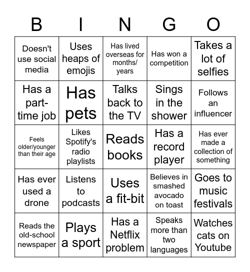 Find someone who... Bingo Card