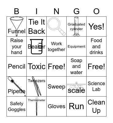 Lab Safety Bingo Card
