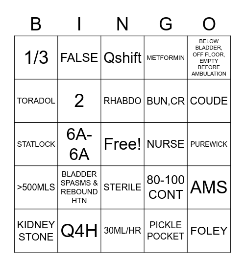 URO BINGO Card