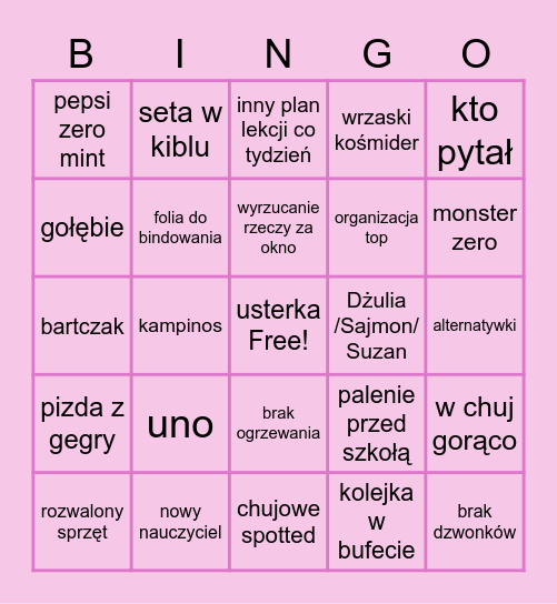 BINGO POLIGRAF Bingo Card