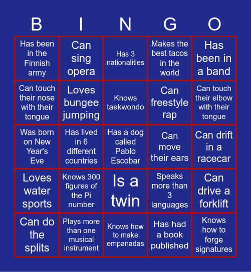 Find Someone Who... Bingo Card