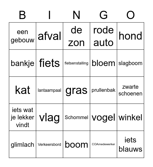 Buiten bingo Card