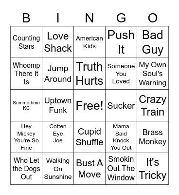 80's, 90's and Beyond Bingo Card
