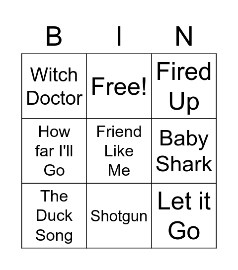 Beaver's Bingo Beats Bingo Card