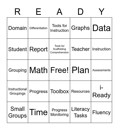 i-Ready Bingo Card