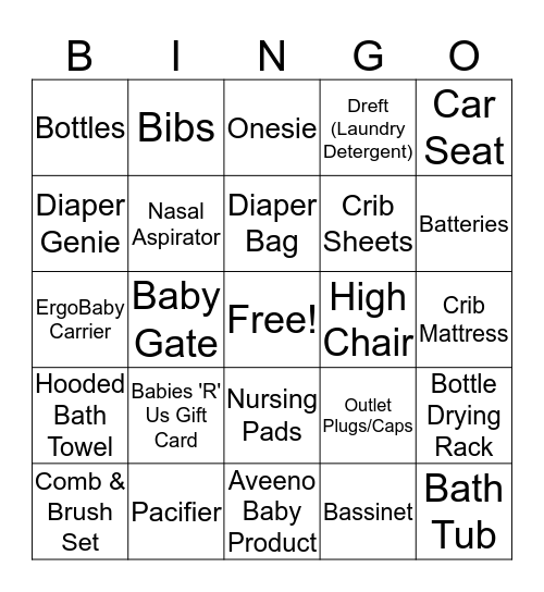 Baby Bingo! Bingo Card