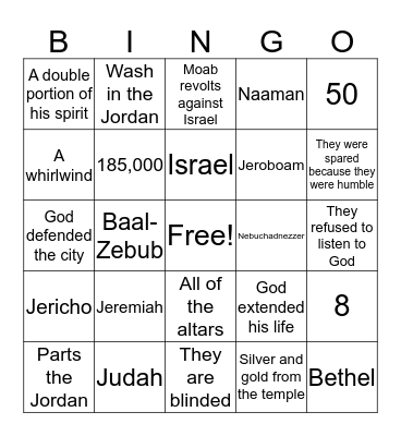 2 KINGS Bingo Card