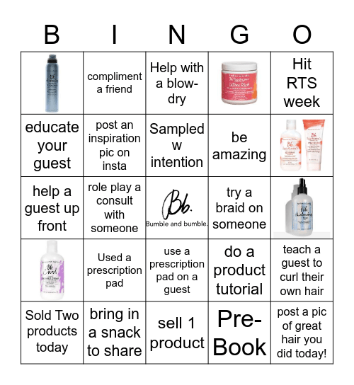 Salon Challenge Bingo Card