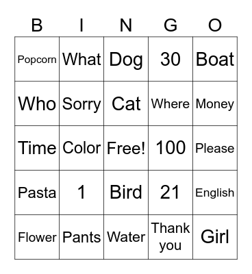 ASL Club Bingo Card
