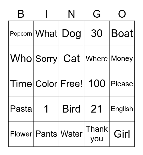 ASL Club Bingo Card