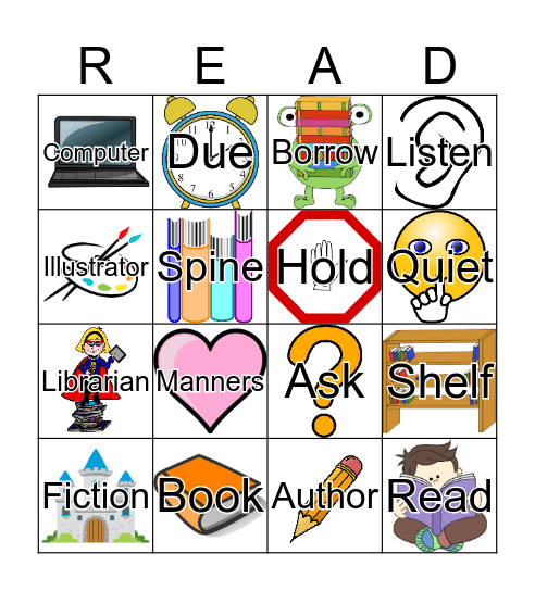 1st Grade Library BINGO Card