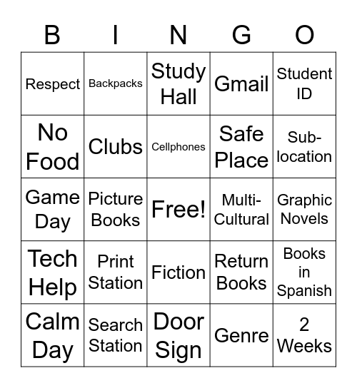 LAMS Bingo Card