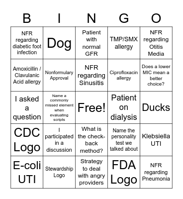 Stewardship Bingo! Bingo Card