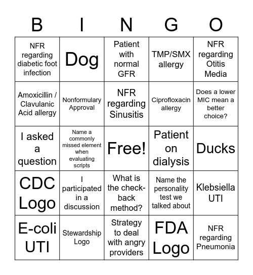 Stewardship Bingo! Bingo Card