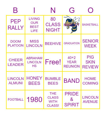BUMBLE BEE BINGO Card