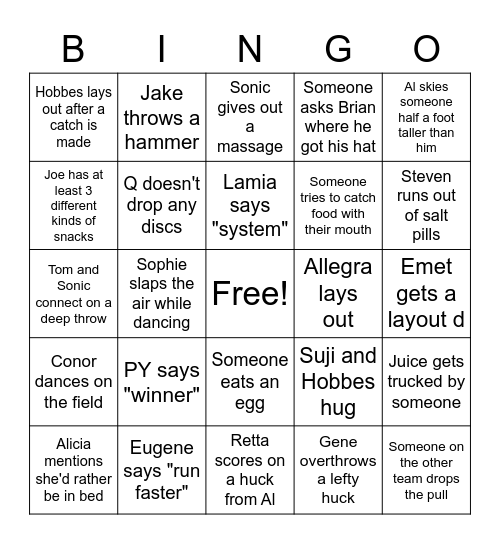 Wingtionals Bingo Card