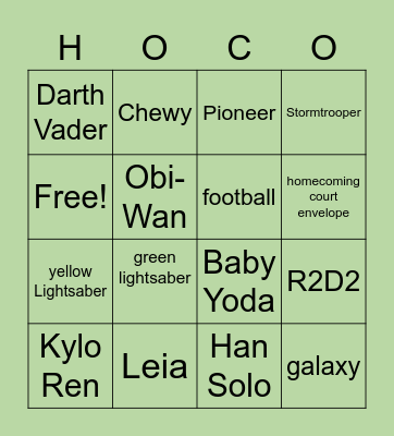 Star Wars Bingo Card