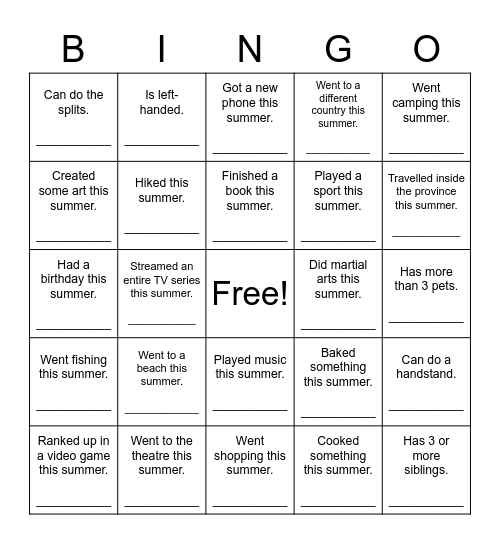 Someone who... Bingo Card