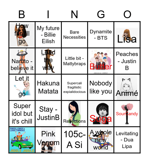Untitled bingo - tweens Bingo Card