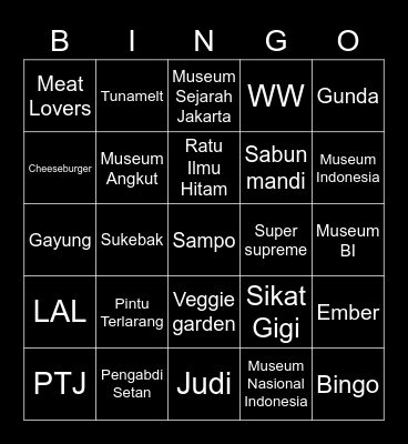 Suzu Bingo Card