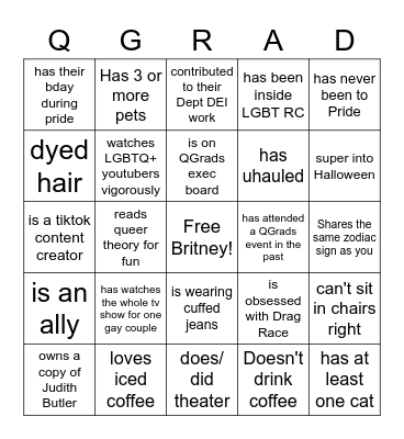 Find Someone Who Bingo Card
