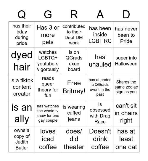 Find Someone Who Bingo Card