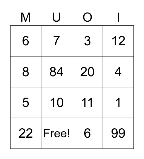 TRUNG THU 2022 Bingo Card