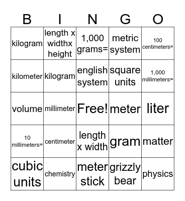 Chapter 1 review #2 Bingo Card