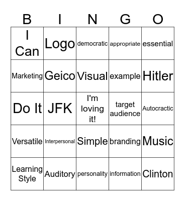 Music Industry Bingo Card