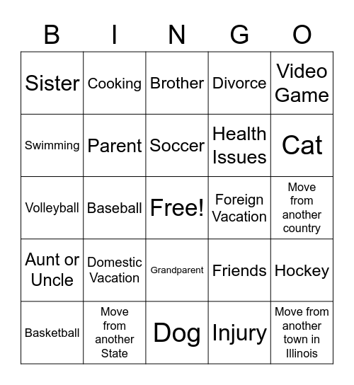 Turning Point Bingo Card