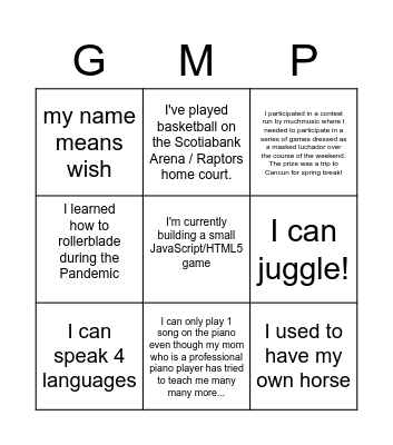 End-Of-Summer BINGO Card