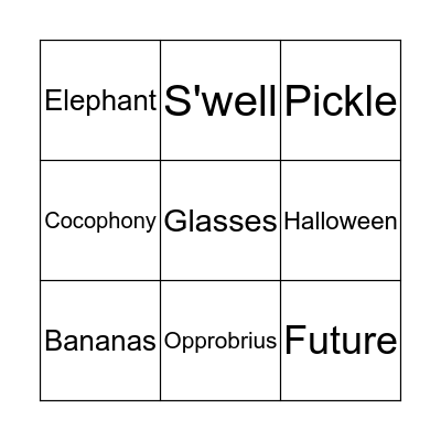 *WORD IN A CALL* Bingo Card