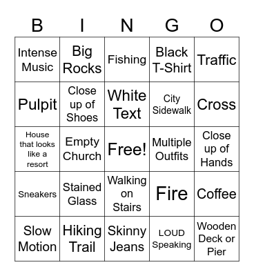 Bible Study Trailer Bingo Card
