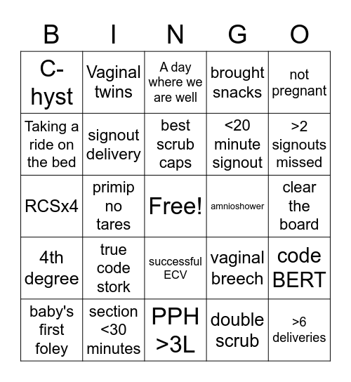 WHC Days Bingo Card