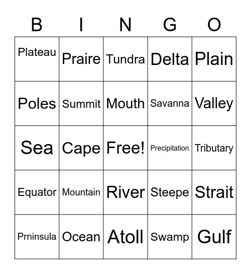 Vocab Bingo 2 Bingo Card