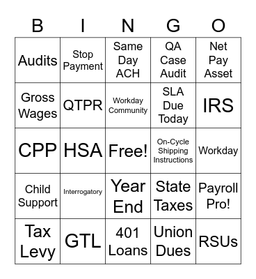 NATIONAL PAYROLL WEEK - 2022 Bingo Card