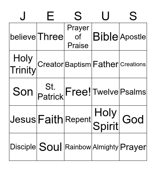 We Believe Bingo Card