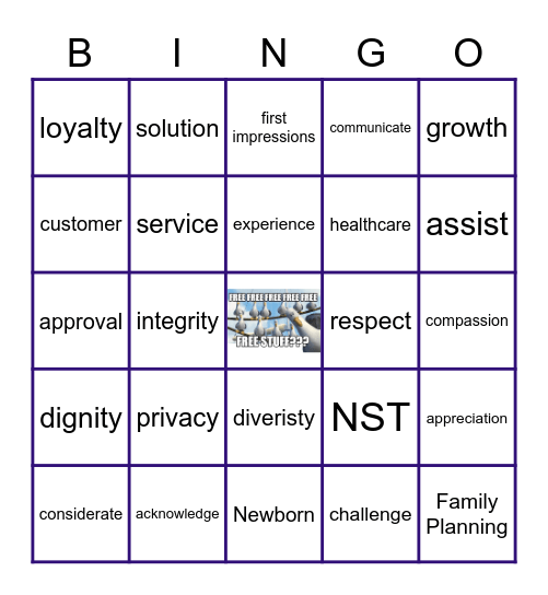 WHC Customer Service Bingo Card