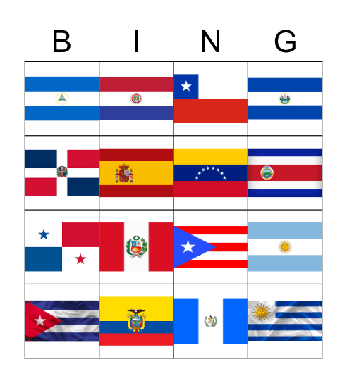 Las Banderas Bingo Card