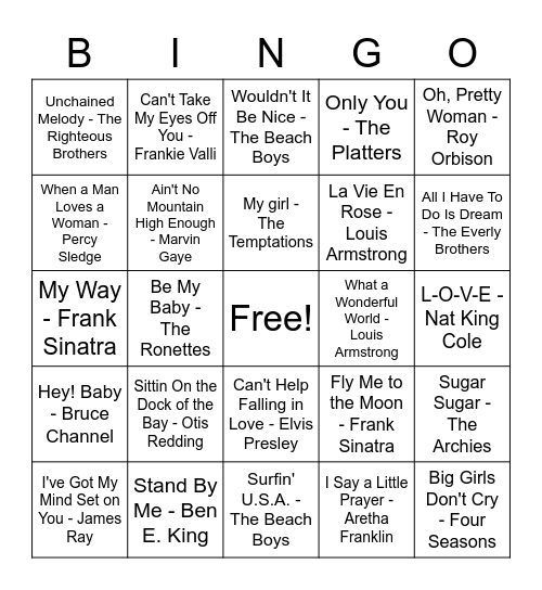 Music BINGO! Bingo Card