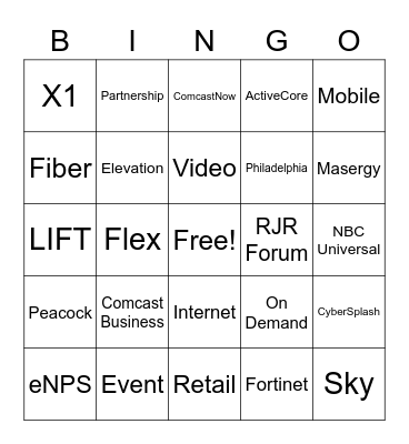Comcast Bingo Card
