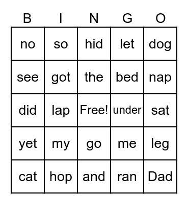 Extension Review Lesson 3 Bingo Card