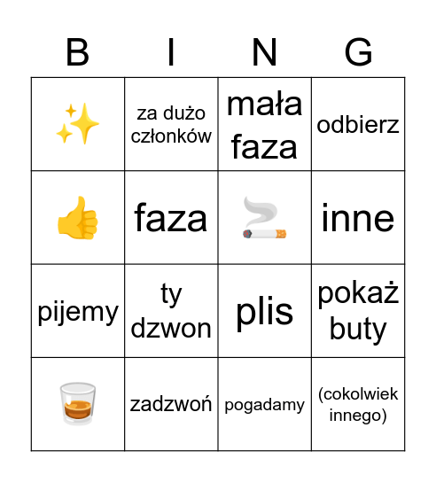 lide bingo Card