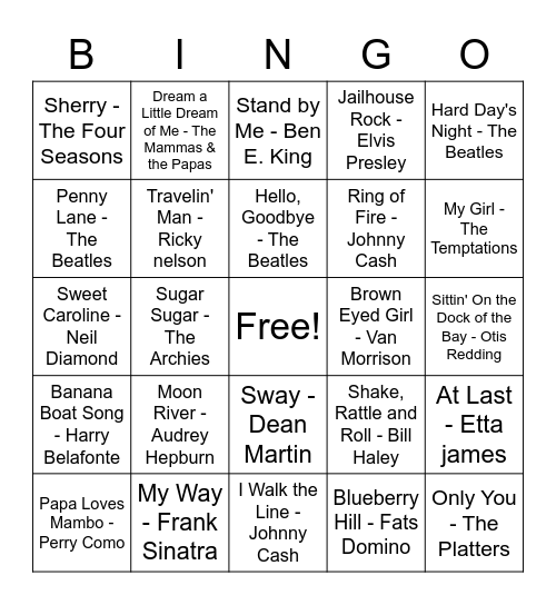 Music BINGO! Bingo Card