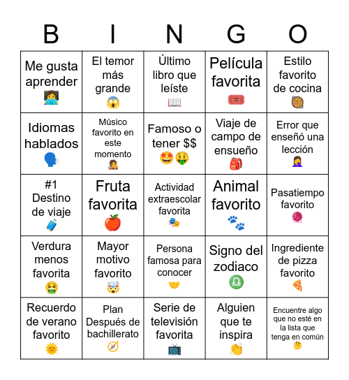 L2S Let's Get to Know You Bingo Card